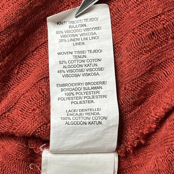 Lucky Brand Babydoll Top sz XS Linen Blend Embroidered Lace Y2K - Picture 6 of 6